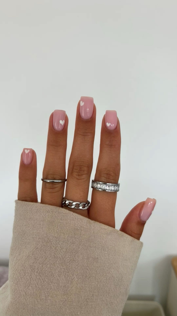 Ten and Out nail art - Tiny Hearts