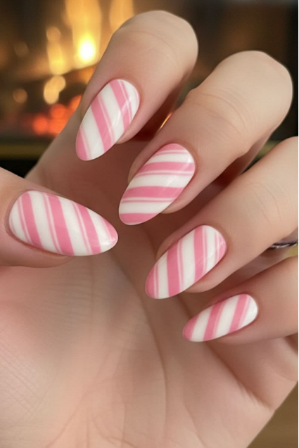 Give Me Twenty nail art - Candy Cane